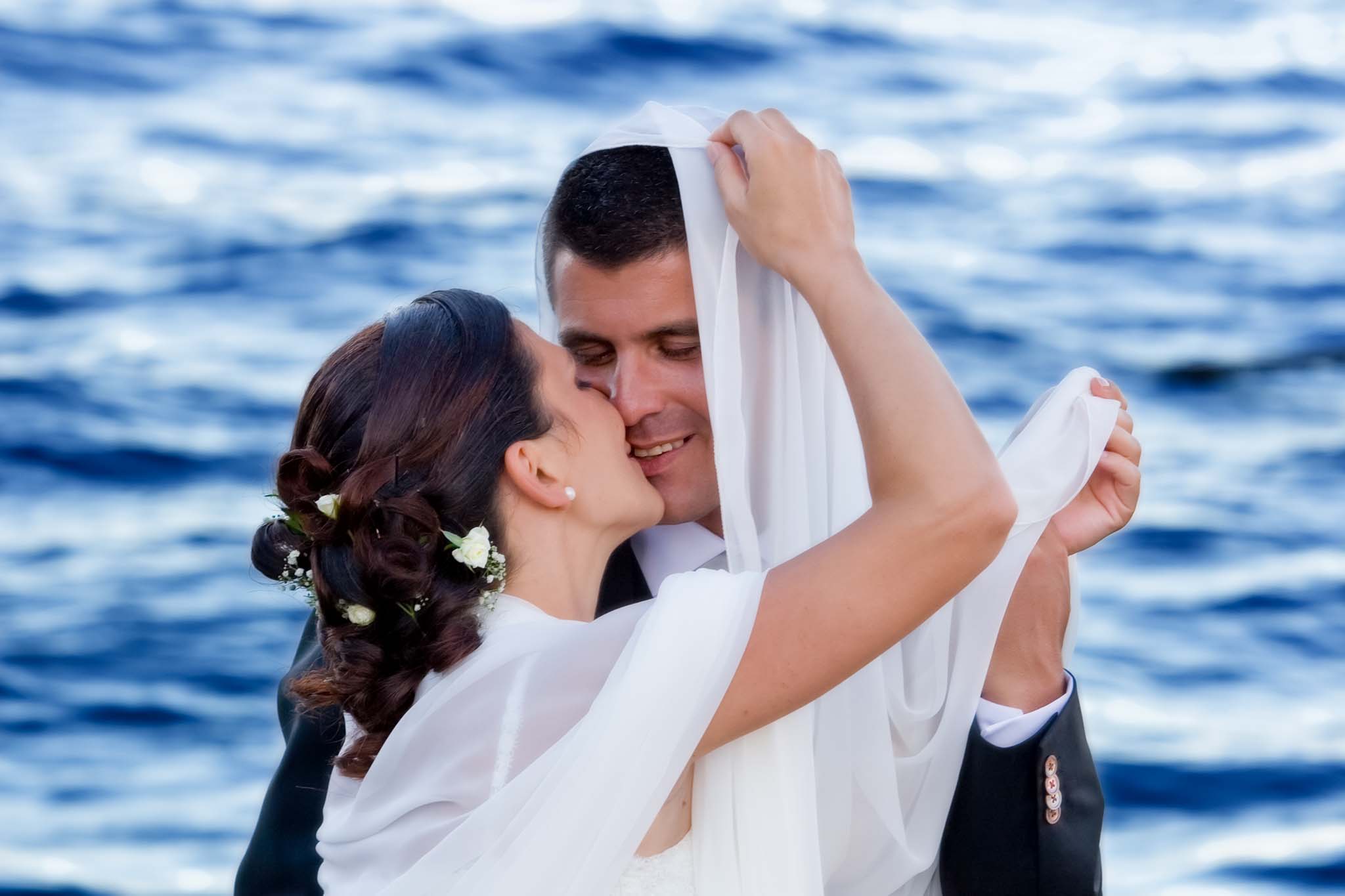 Wedding reportage in Sicily. Couple color portrait